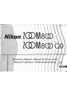 Nikon Zoom 800 manual. Camera Instructions.